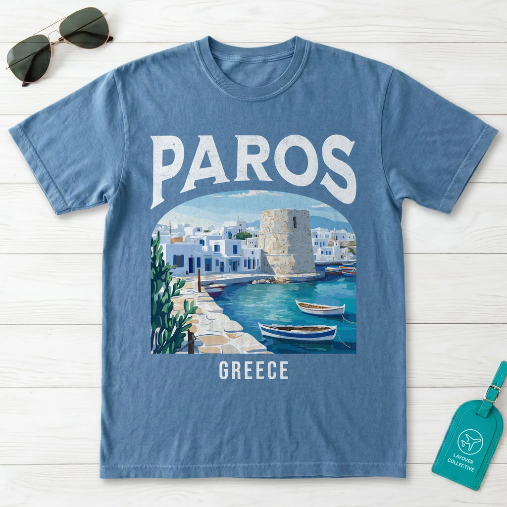 Paros Greece Vintage Travel Poster T-Shirt