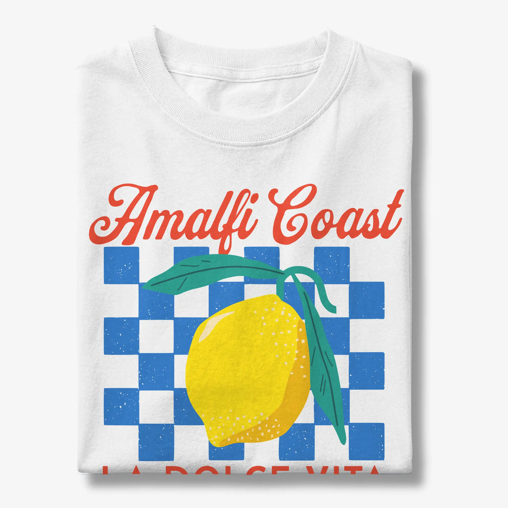 Amalfi Coast Lemon Checkerboard La Dolce Vita Graphic T-Shirt