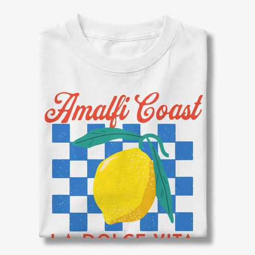 Amalfi Coast Lemon Checkerboard La Dolce Vita Graphic T-Shirt