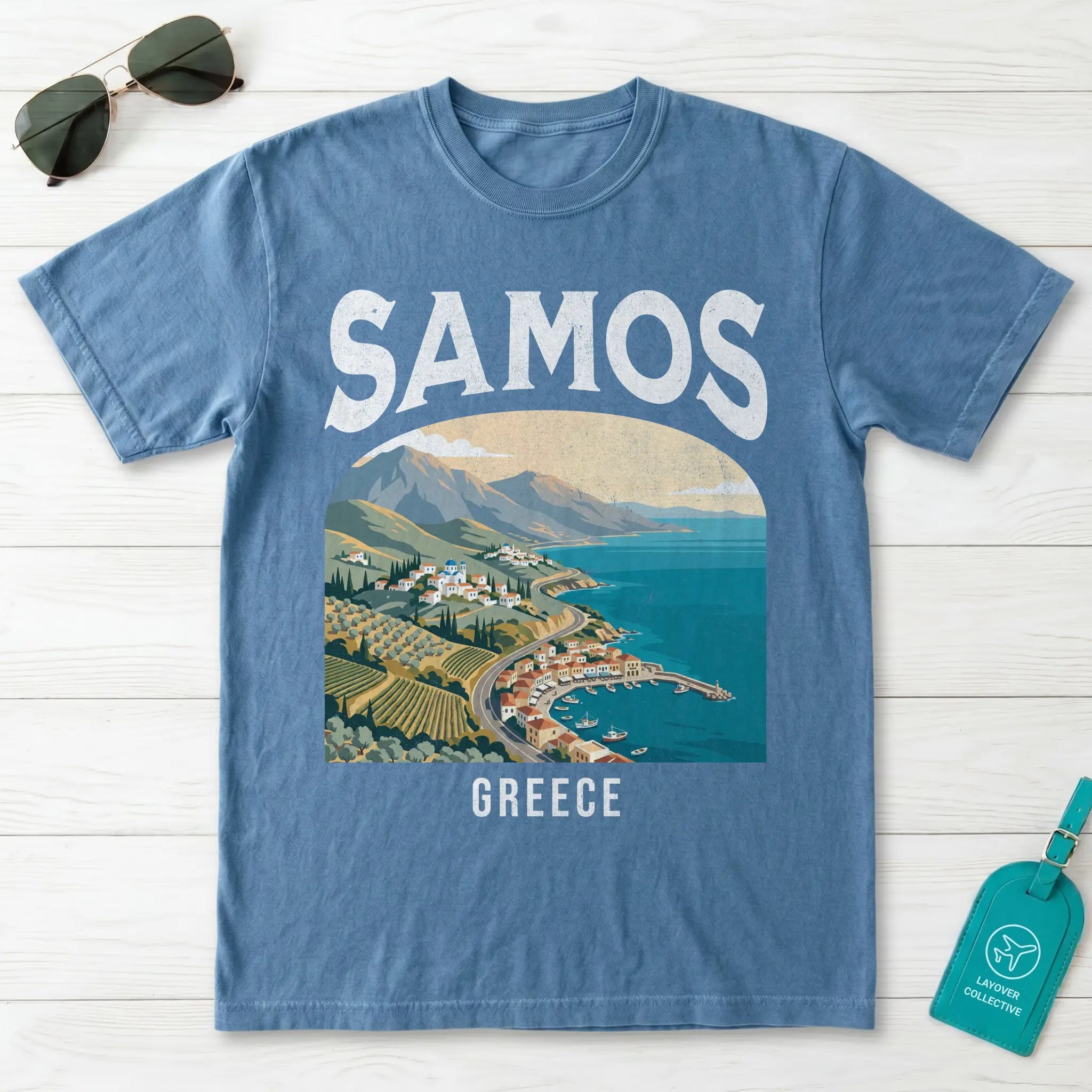 Samos Greece Vintage Travel Poster T-Shirt