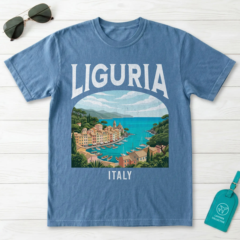 Liguria Italy Vintage Travel Poster T-Shirt