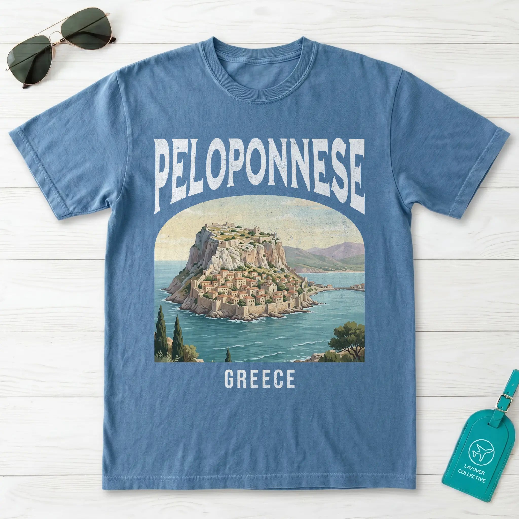Peloponnese Greece Vintage Travel Poster T-Shirt