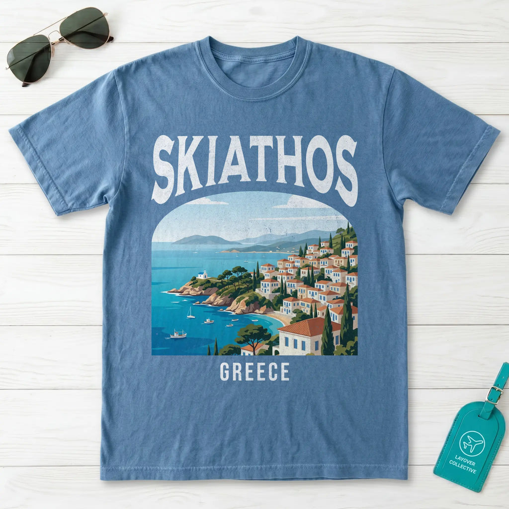Skiathos Greece Vintage Travel Poster T-Shirt