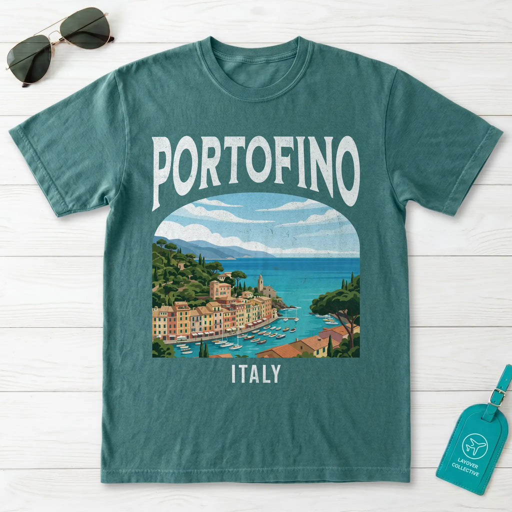 Portofino Italy Vintage Travel Poster T-Shirt