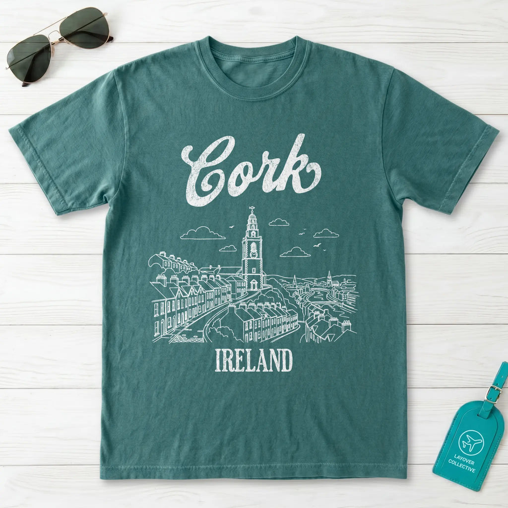Cork Ireland Line Art T-Shirt