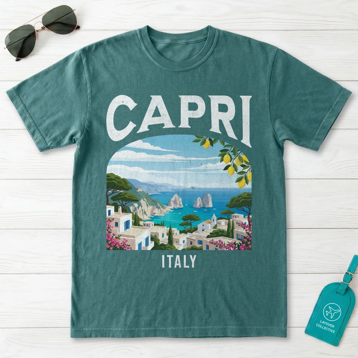 Capri Italy Vintage Travel Poster T-Shirt