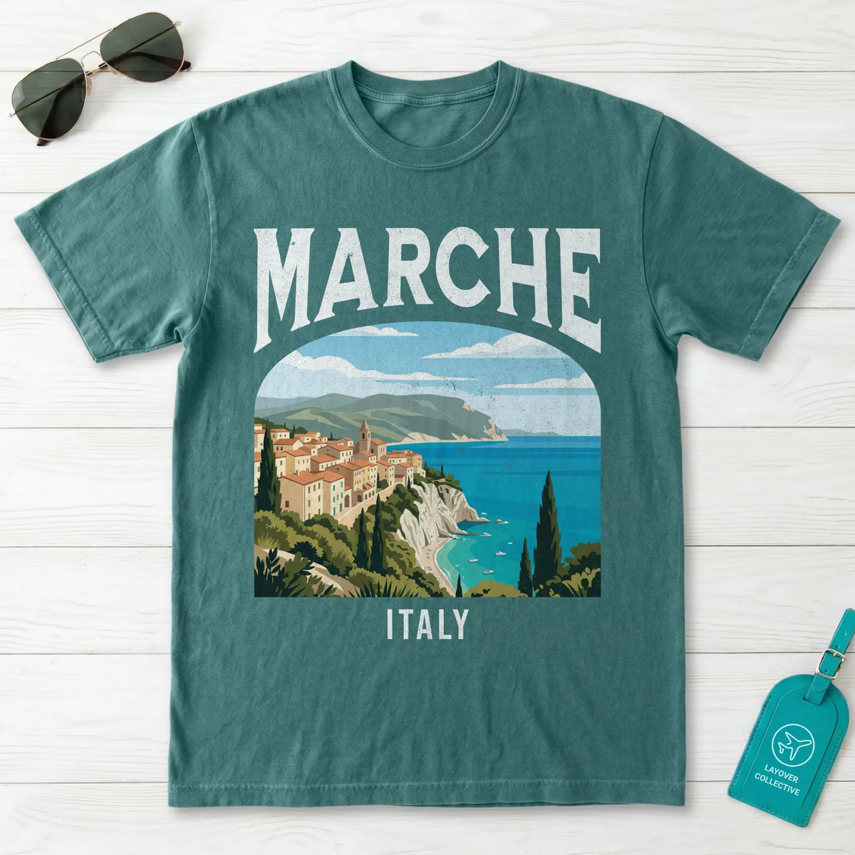Marche Italy Vintage Travel Poster T-Shirt