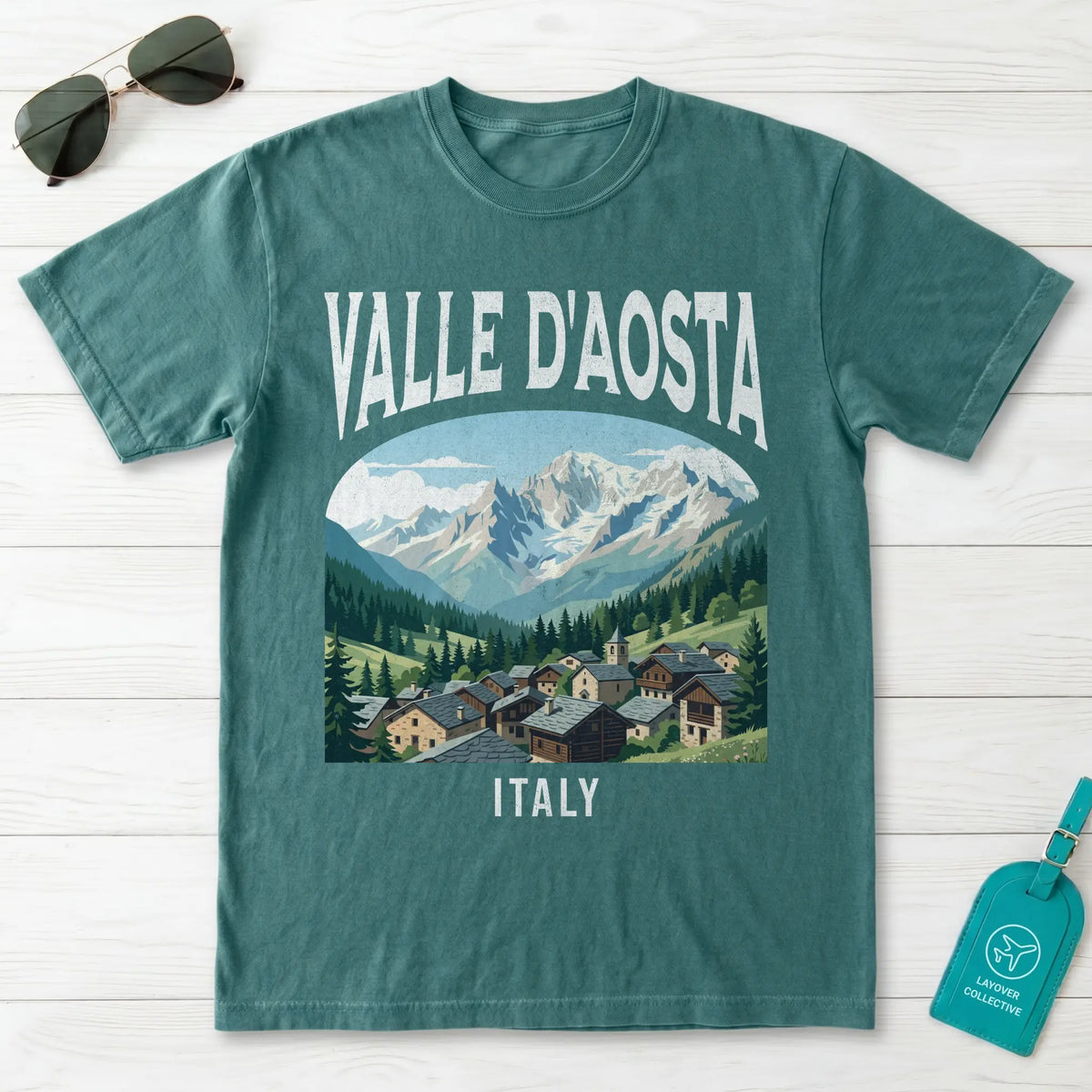 Valle DAosta Italy Vintage Travel Poster T-Shirt