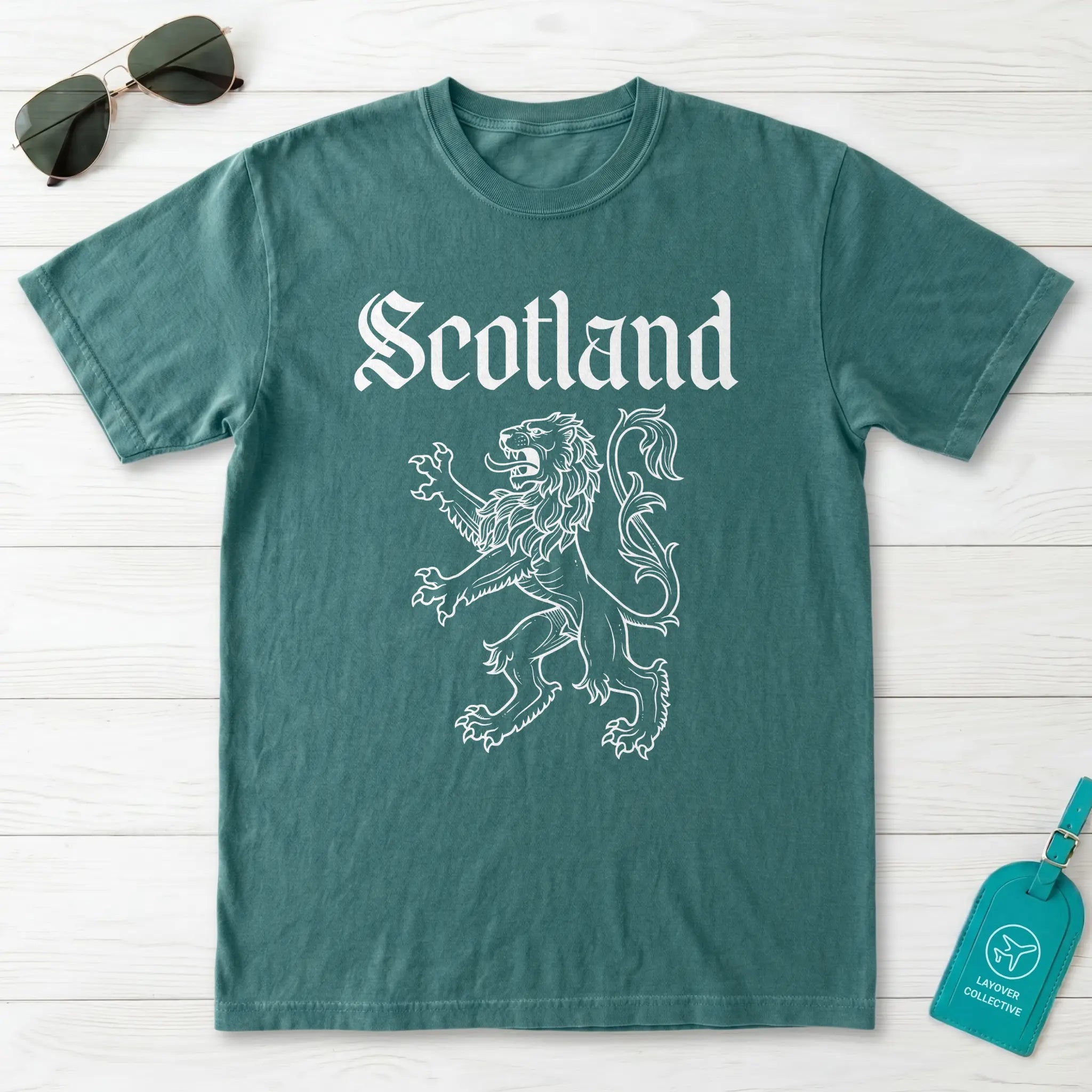 Scotland Lion Rampant Gothic Script T-Shirt