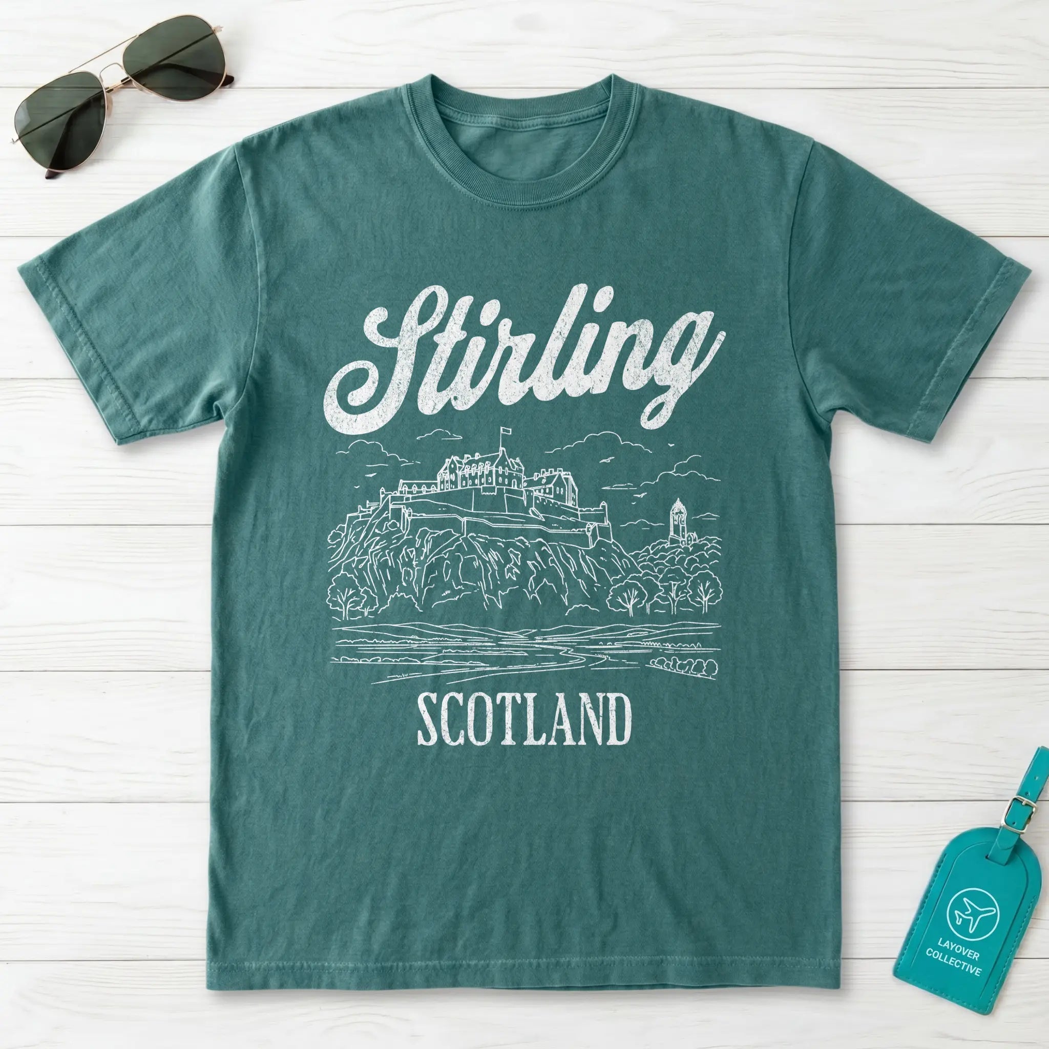 Stirling Scotland Line Art T-Shirt