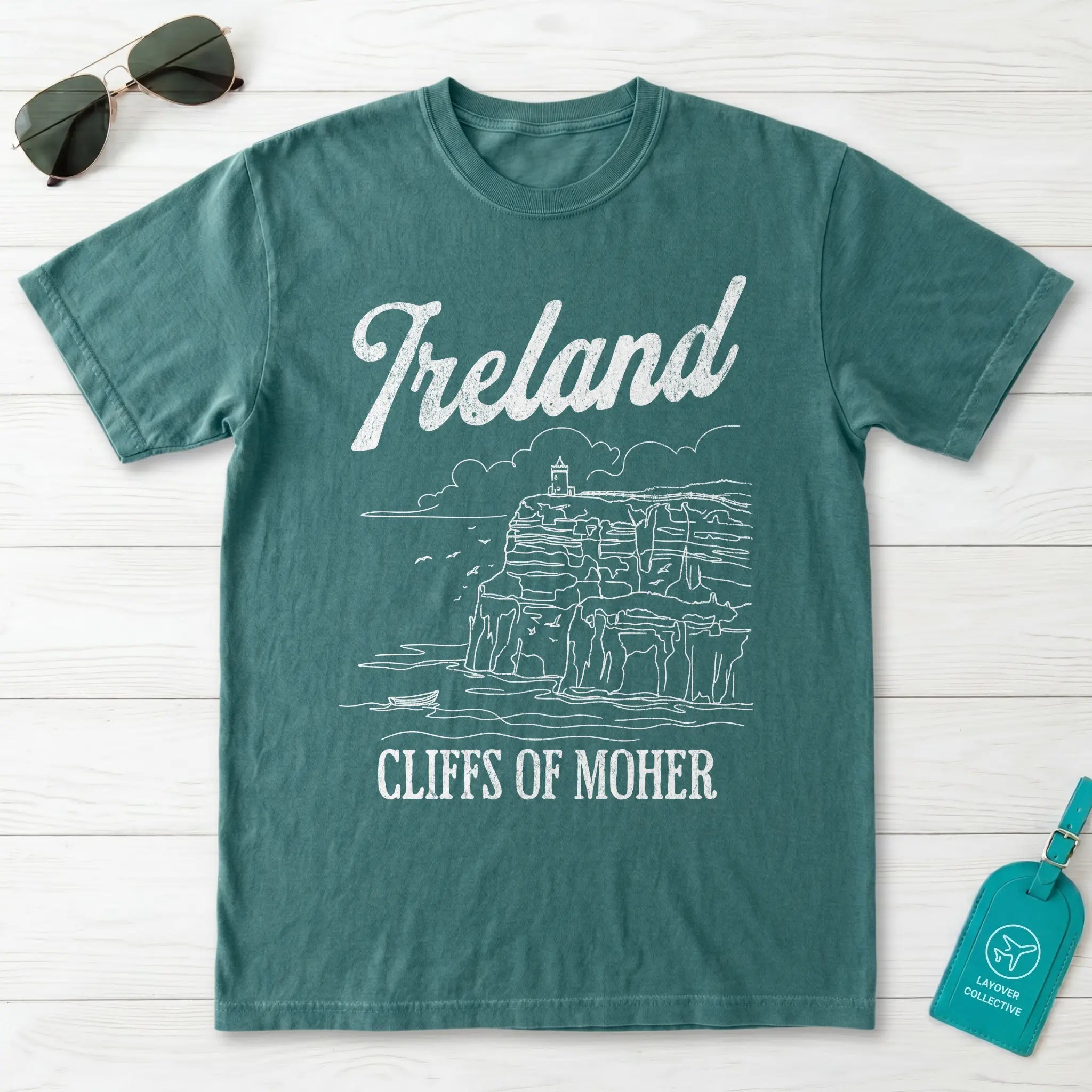 Ireland Cliffs of Moher Line Art T-Shirt