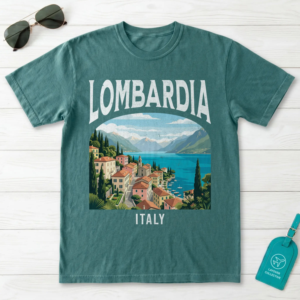 Lombardia Italy Vintage Travel Poster T-Shirt