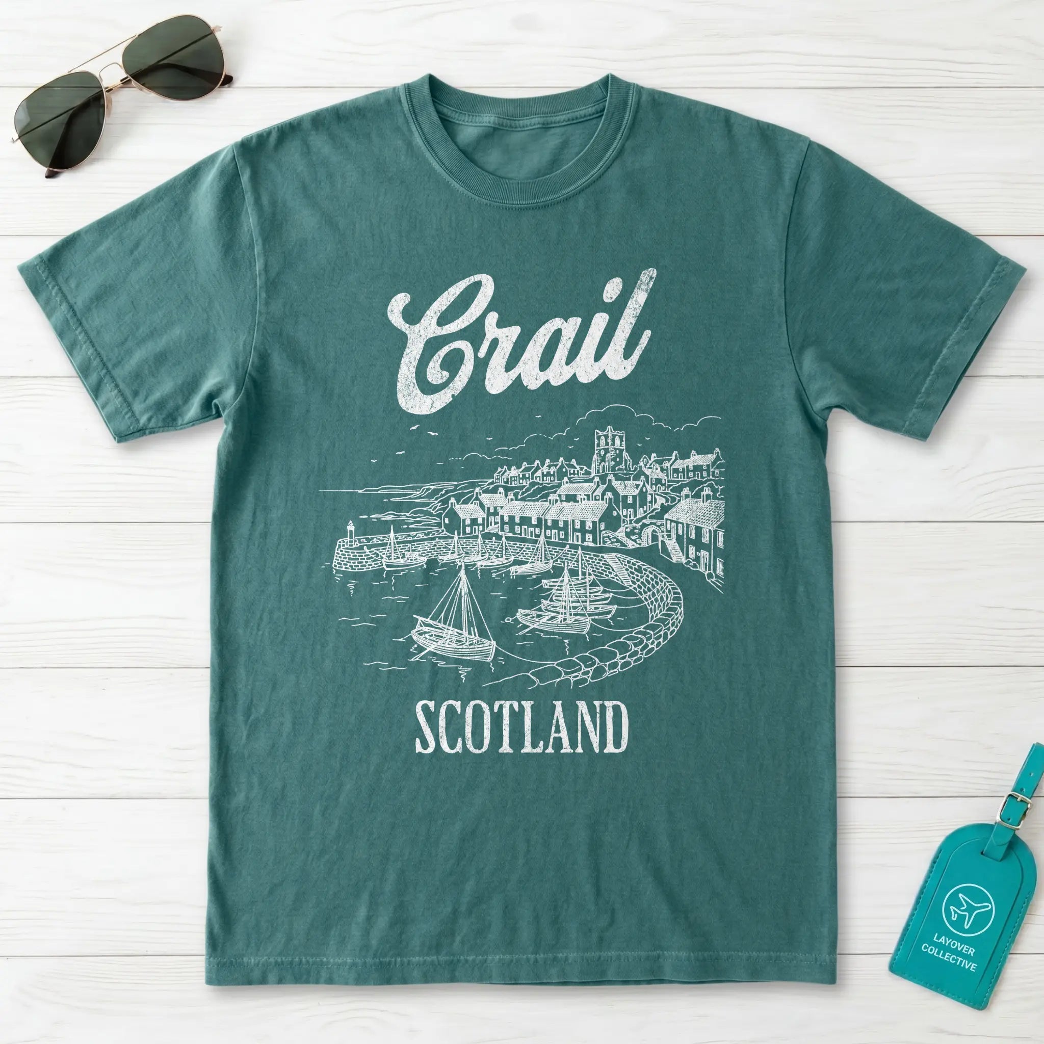 Crail Scotland Line Art T-Shirt