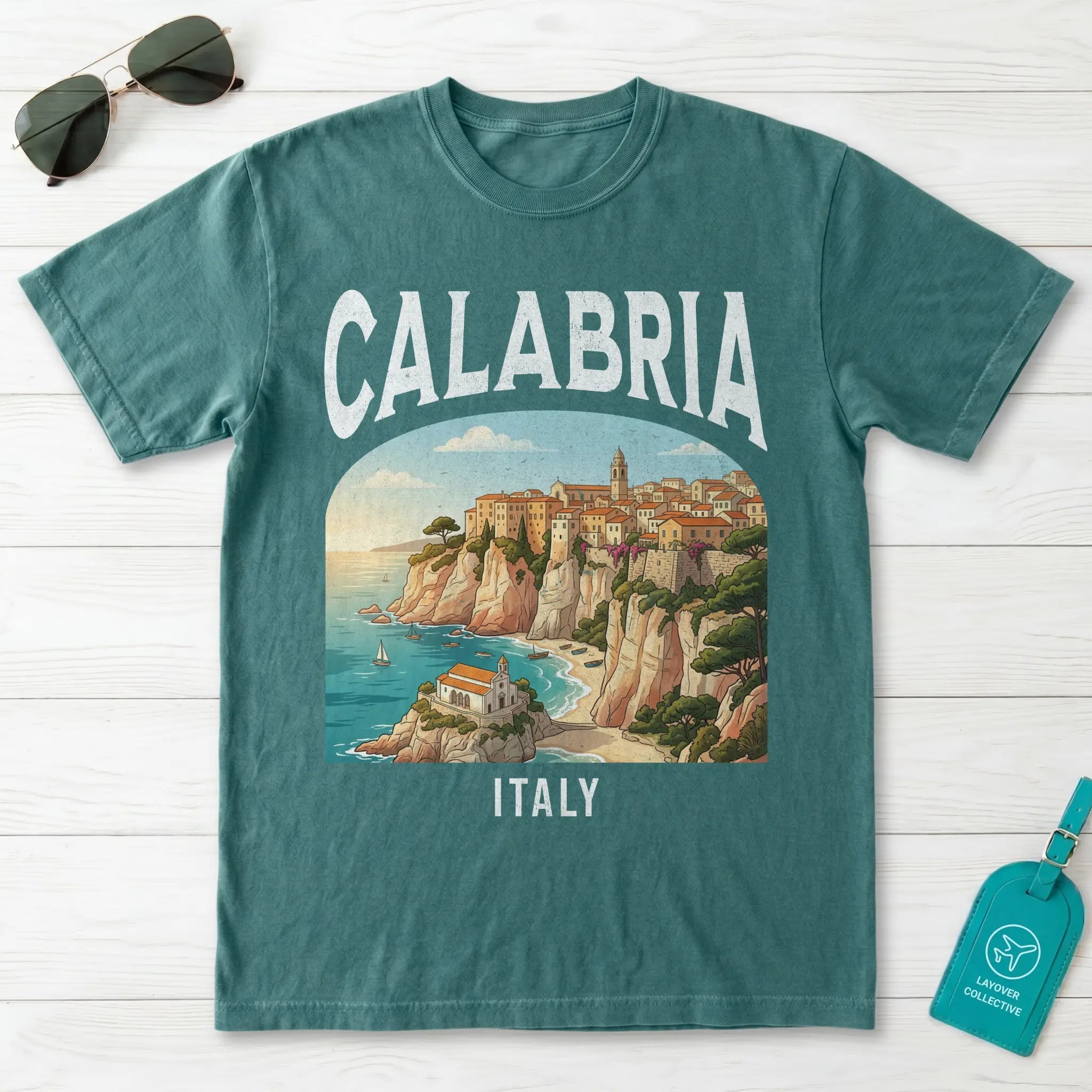 Calabria Italy Vintage Travel Poster T-Shirt