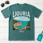 Liguria Italy Vintage Travel Poster T-Shirt