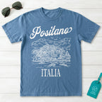 Positano Italia Line Art Sketch Amalfi Coast Graphic T-Shirt
