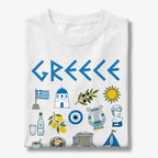 Greek Icons Doodle Graphic T-Shirt