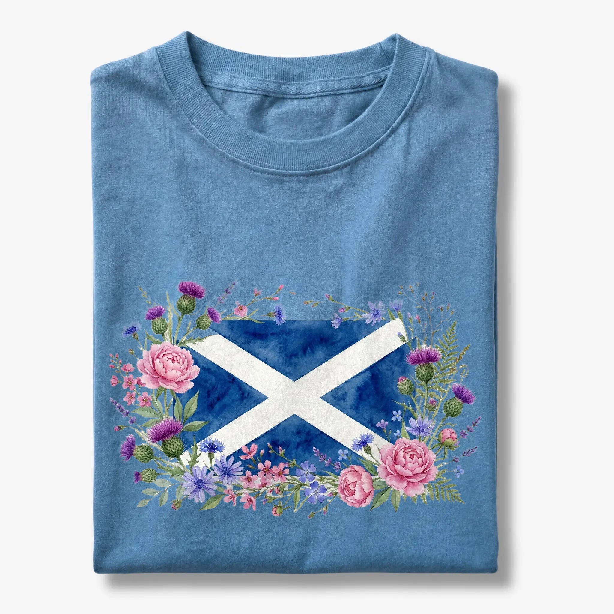 Scotland Saltire Floral Botanical T-Shirt
