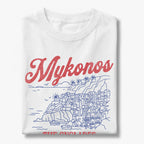 Mykonos Greece The Cyclades Line Art Graphic T-Shirt