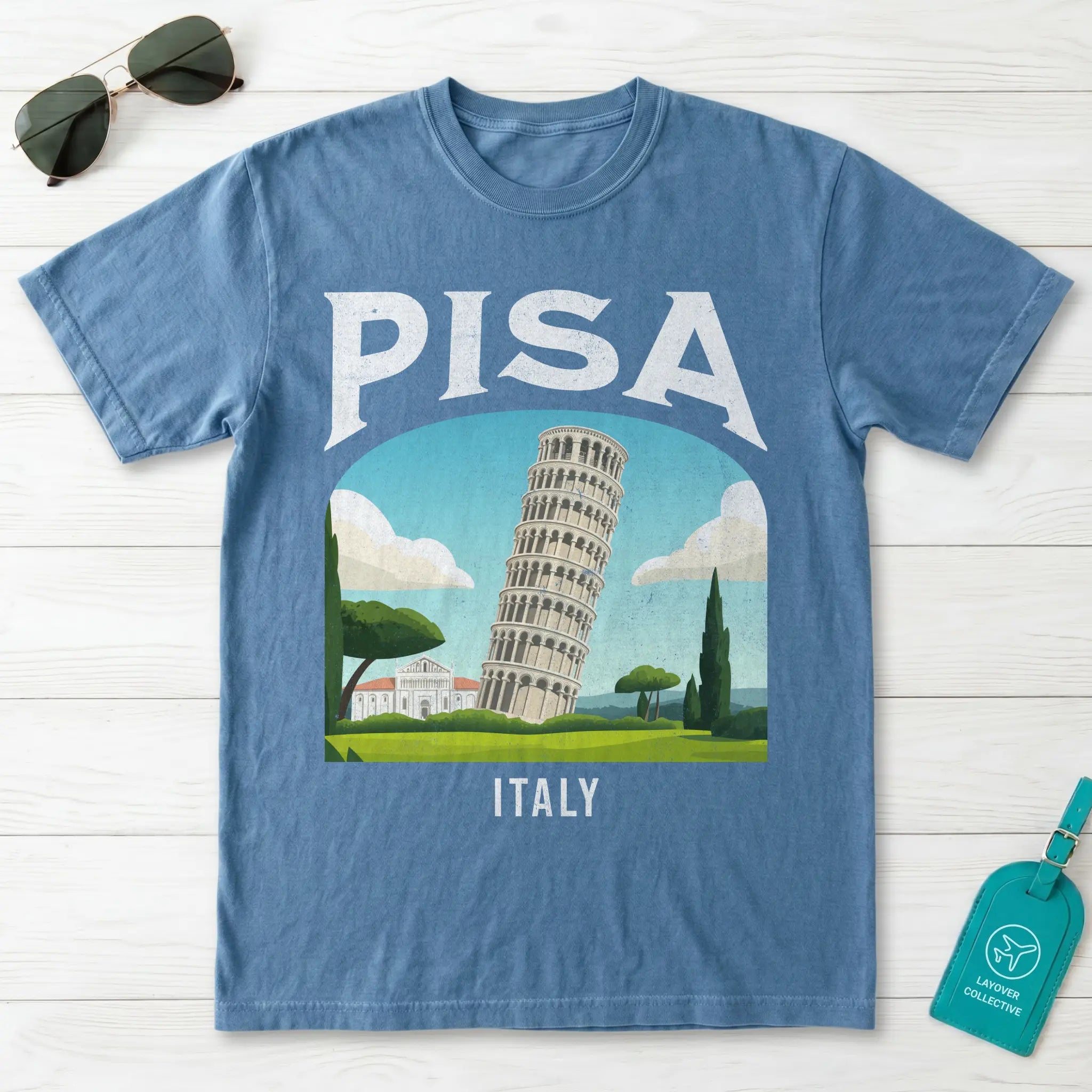 Pisa Italy Vintage Travel Poster T-Shirt
