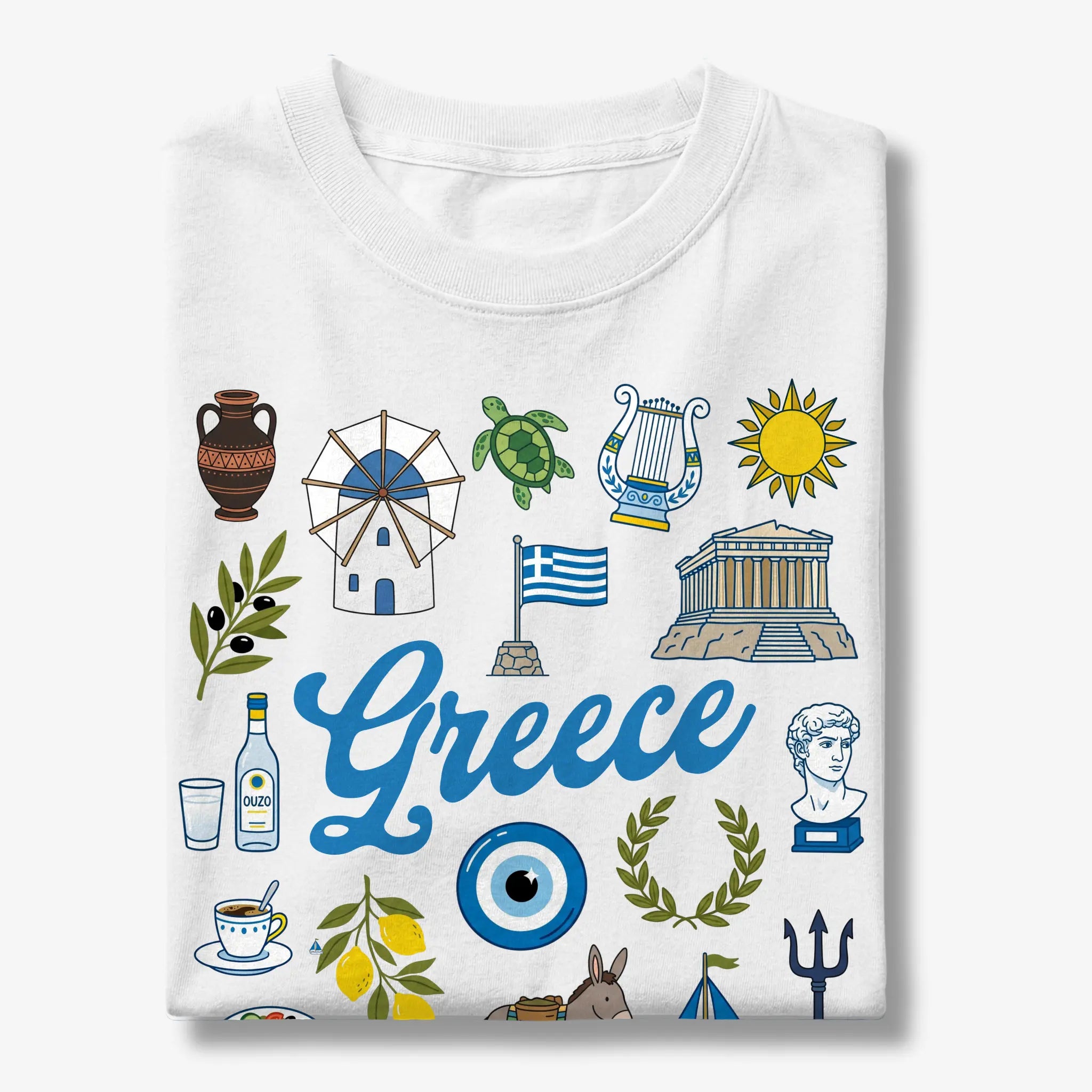 Greece Icons Graphic T-Shirt
