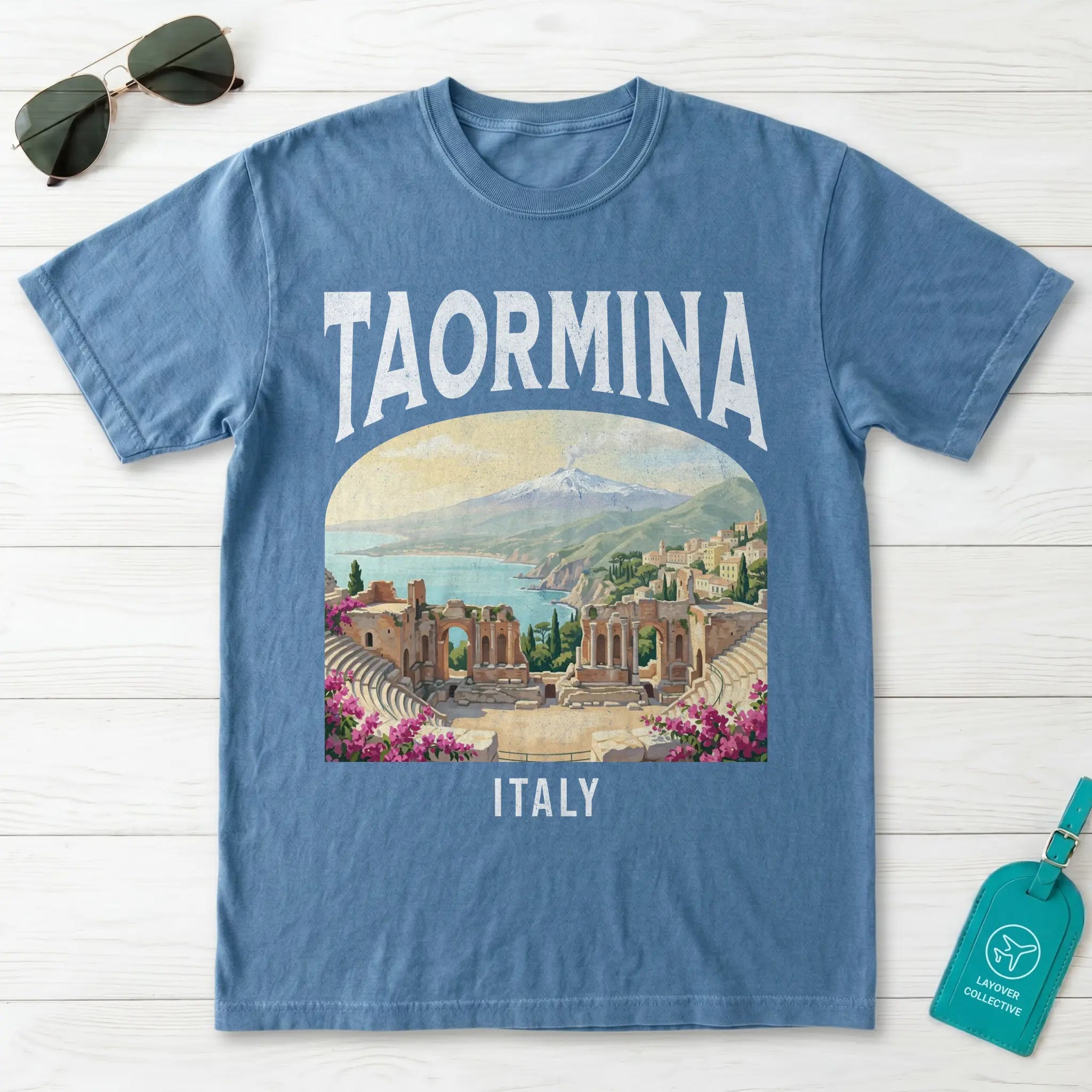 Taormina Italy Vintage Travel Poster T-Shirt