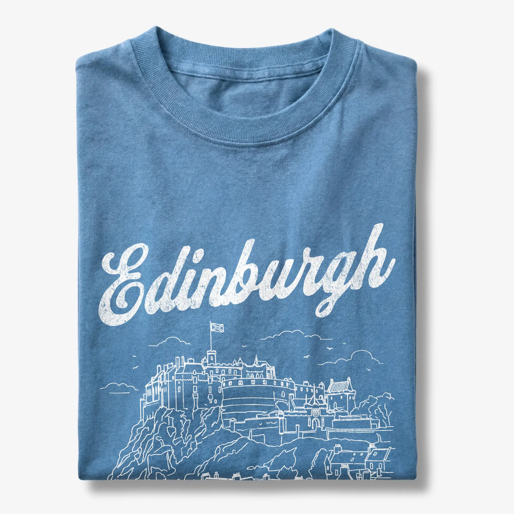 Edinburgh Castle Scotland Line Art T-Shirt