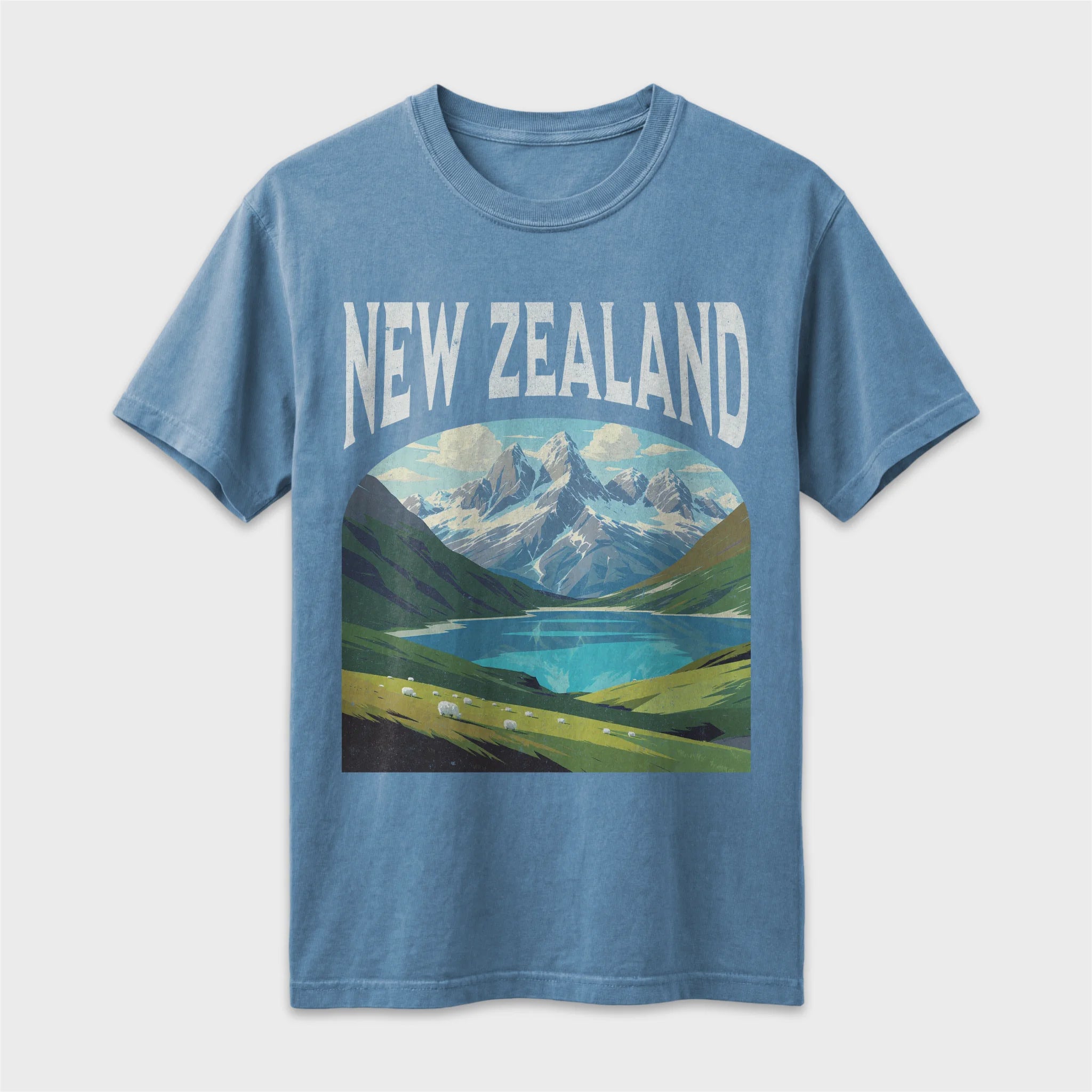 New Zealand Vintage Travel Poster T-Shirt
