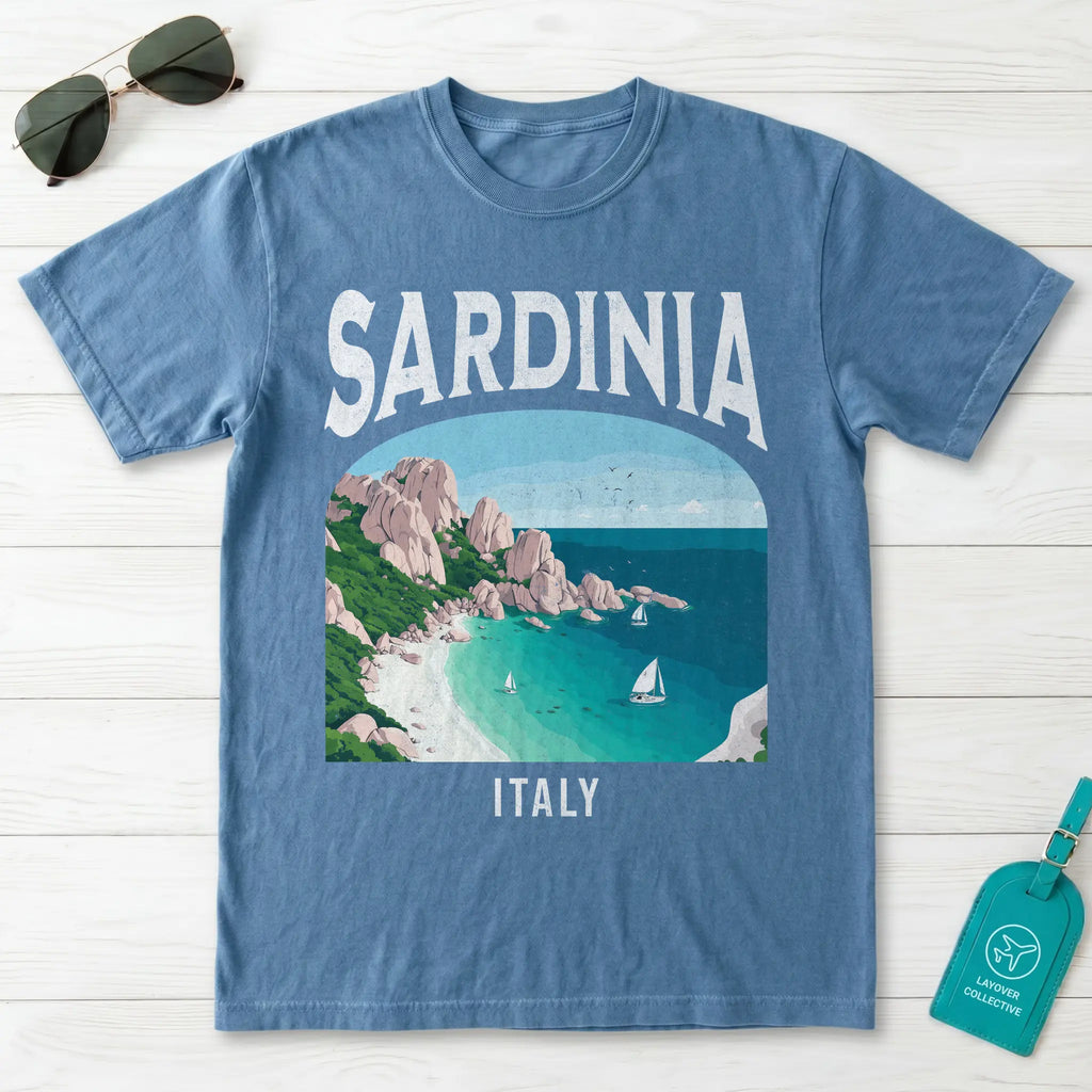 Sardinia Italy Vintage Travel Poster T-Shirt