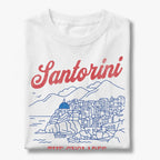 Santorini Greece The Cyclades Line Art Graphic T-Shirt
