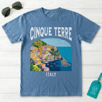 Cinque Terre Italy Vintage Travel Poster T-Shirt