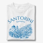 Santorini Greece Village Vintage Sketch Graphic T-Shirt