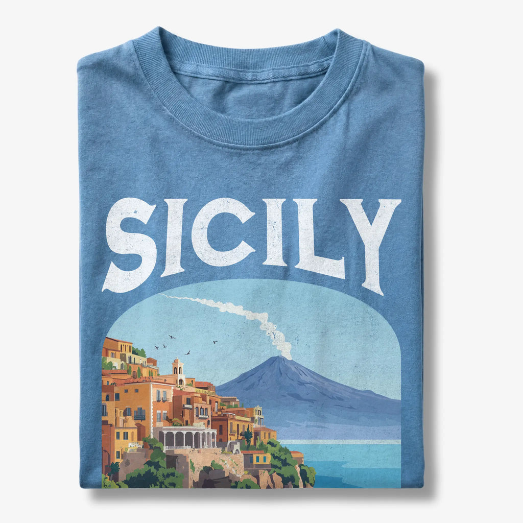 Sicily Italy Vintage Travel Poster T-Shirt