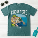 Cinque Terre Italy Vintage Travel Poster T-Shirt