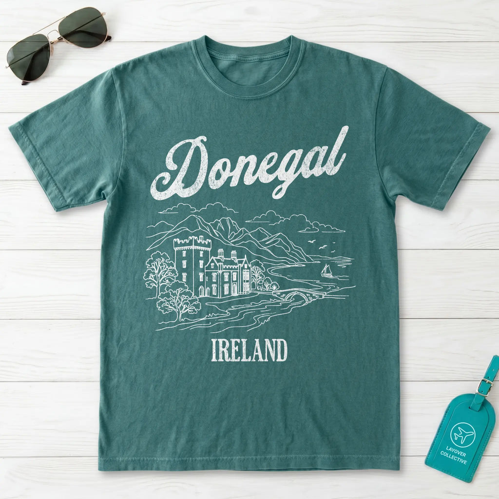 Donegal Ireland Castle Line Art T-Shirt