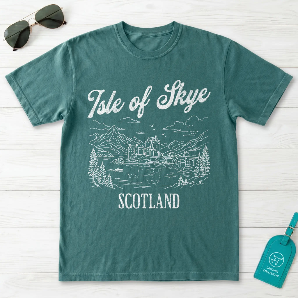 Isle of Skye Scotland Line Art T-Shirt