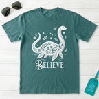 Nessie Believe Floral Folk Art T-Shirt