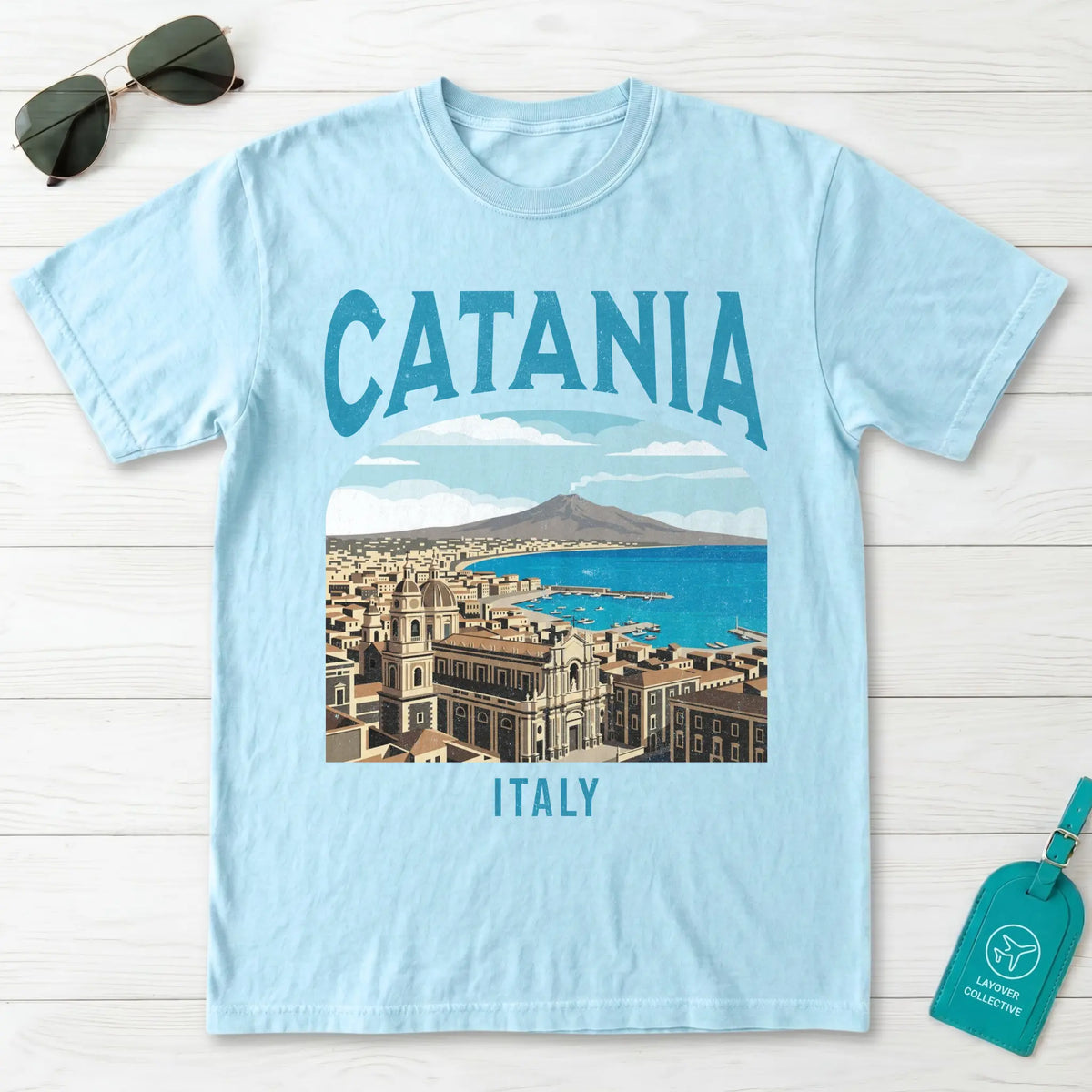 Catania Italy Vintage Travel Poster T-Shirt
