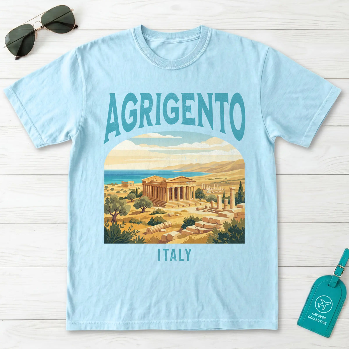 Agrigento Italy Vintage Travel Poster T-Shirt