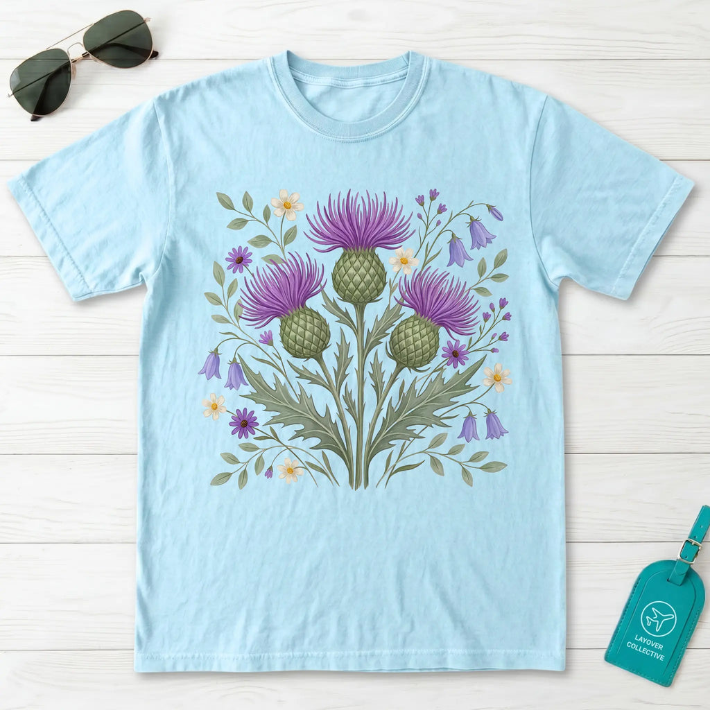 Scottish Thistle Botanical Wildflower T-Shirt