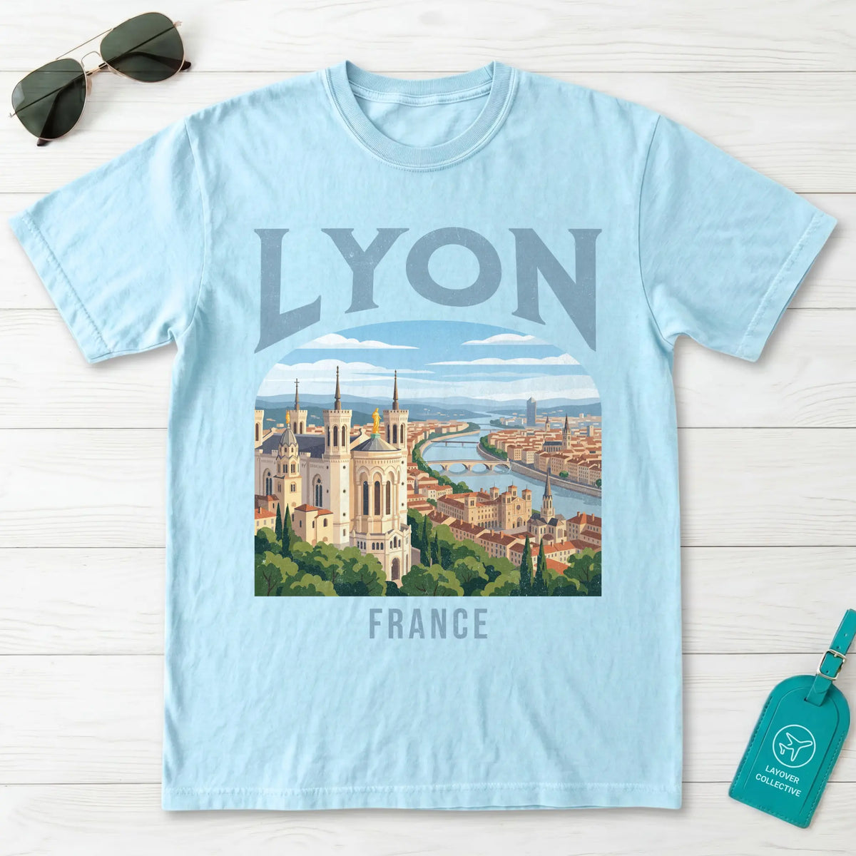 Lyon France Vintage Travel Poster T-Shirt