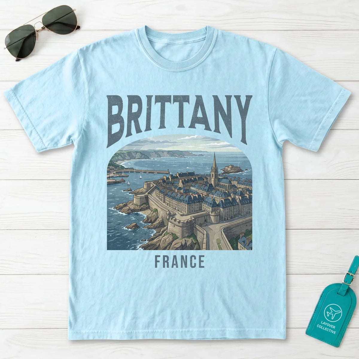 Brittany France Vintage Travel Poster T-Shirt
