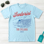 Santorini Greece The Cyclades Line Art Graphic T-Shirt