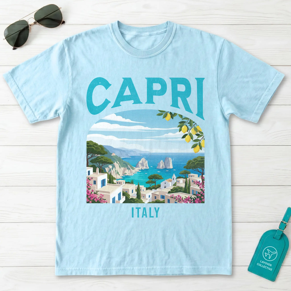 Capri Italy Vintage Travel Poster T-Shirt
