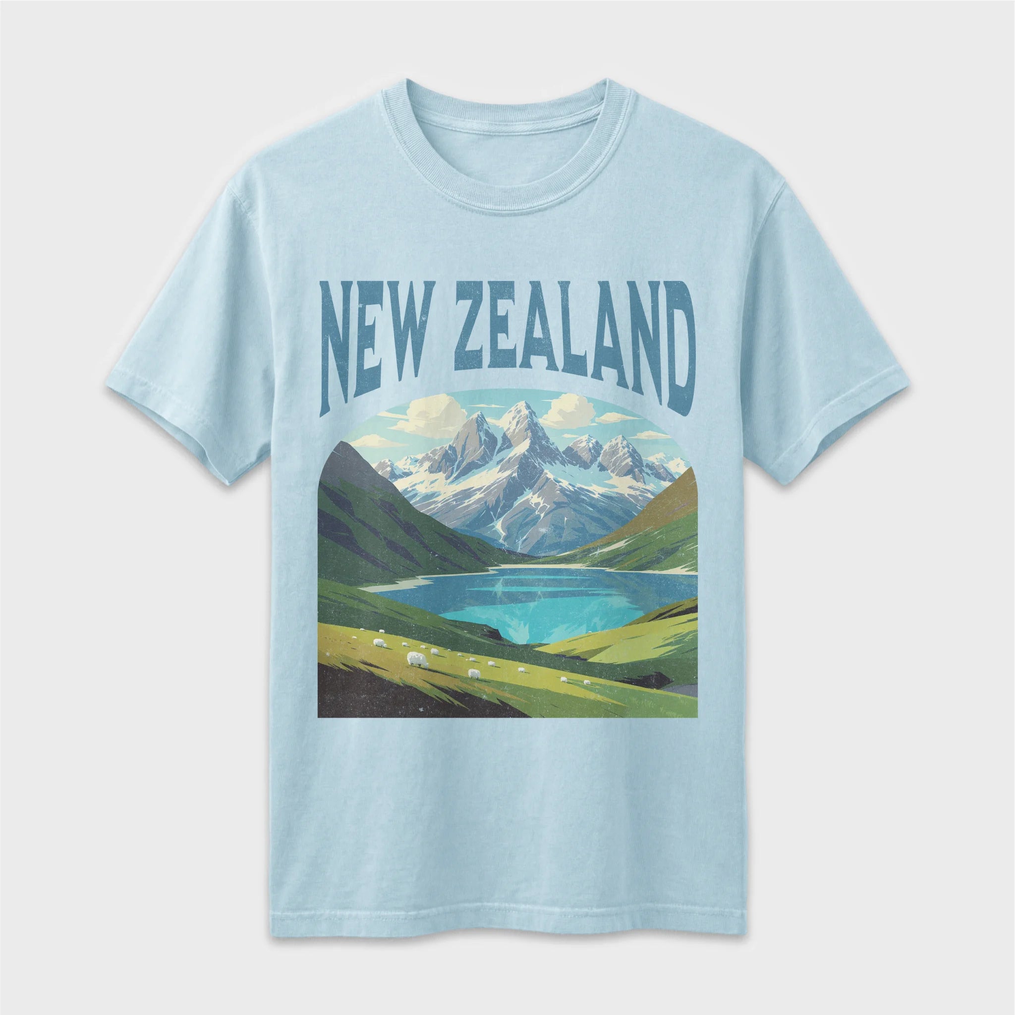New Zealand Vintage Travel Poster T-Shirt