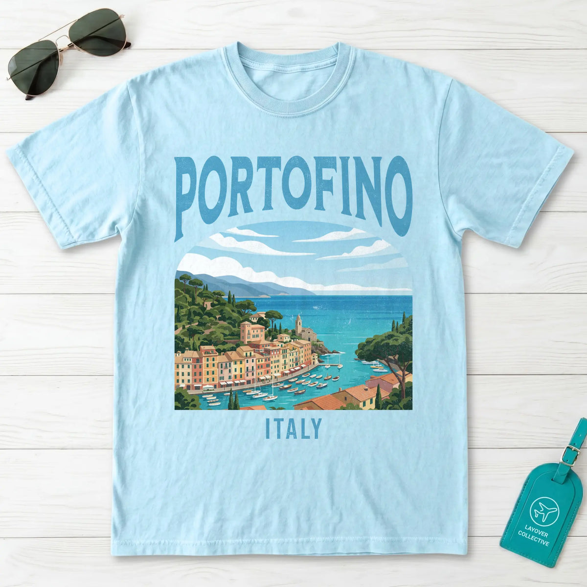 Portofino Italy Vintage Travel Poster T-Shirt