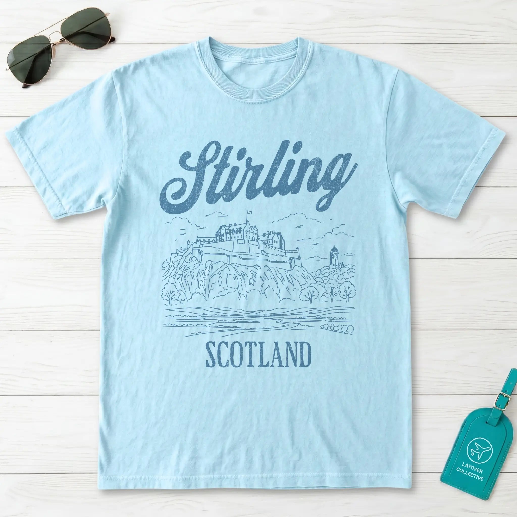 Stirling Scotland Line Art T-Shirt