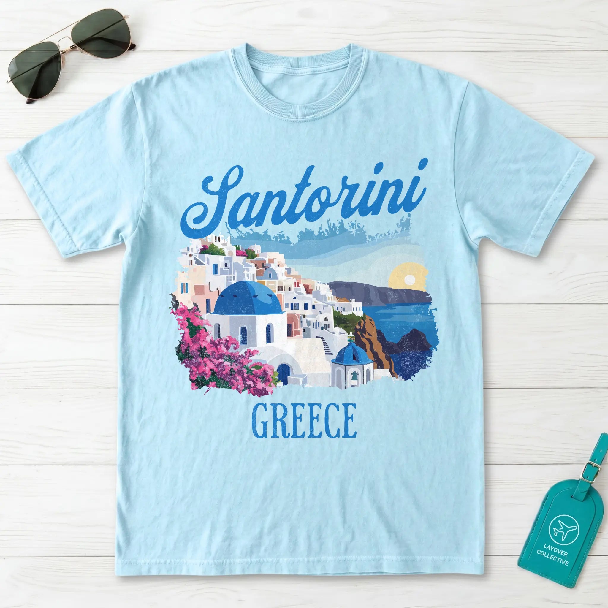 Santorini Greece Oia Graphic T-Shirt