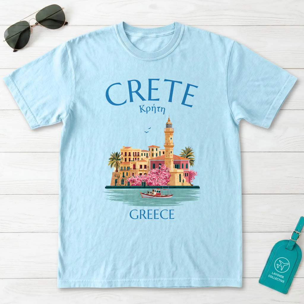 Crete Greece Chania Harbour Illustrated Graphic T-Shirt