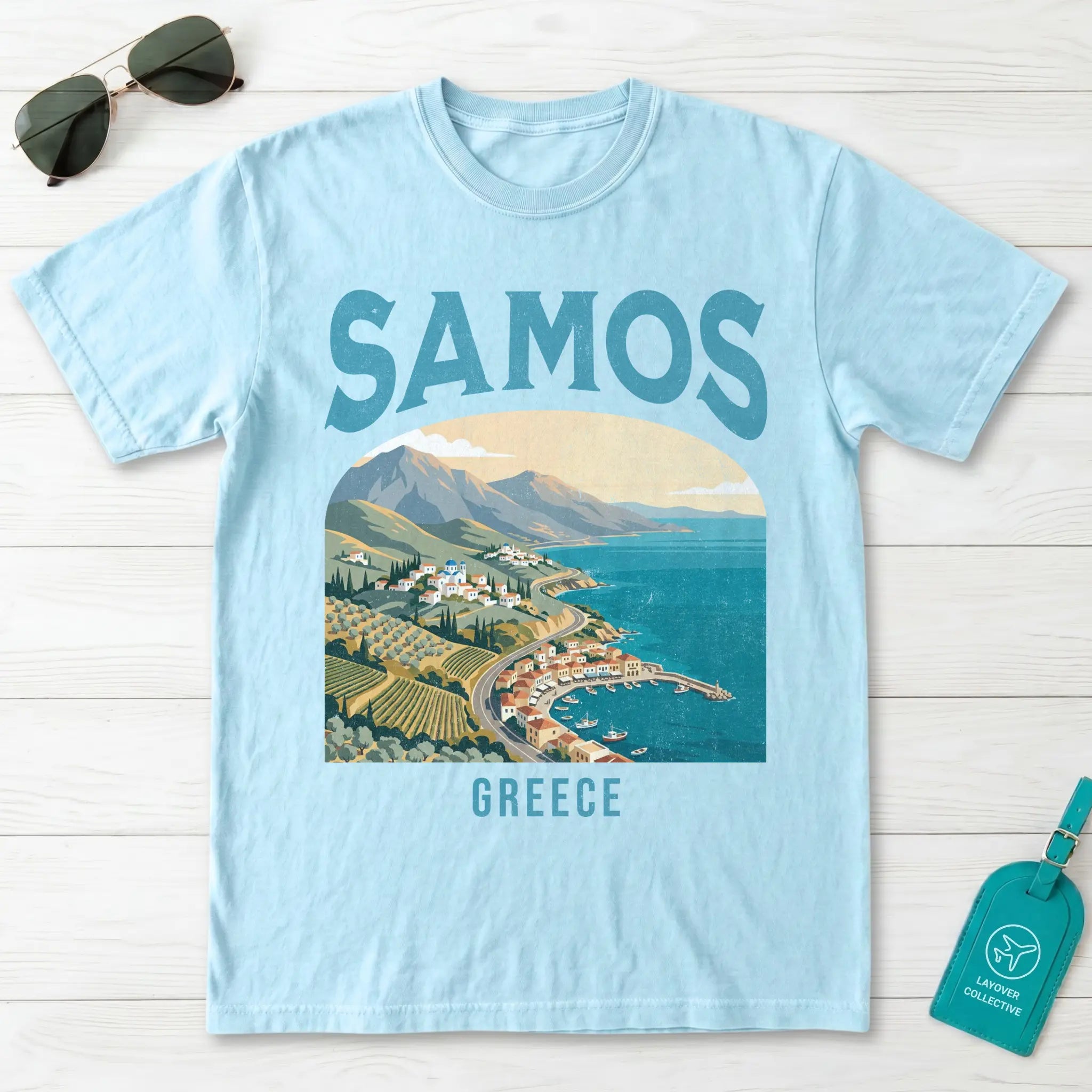 Samos Greece Vintage Travel Poster T-Shirt